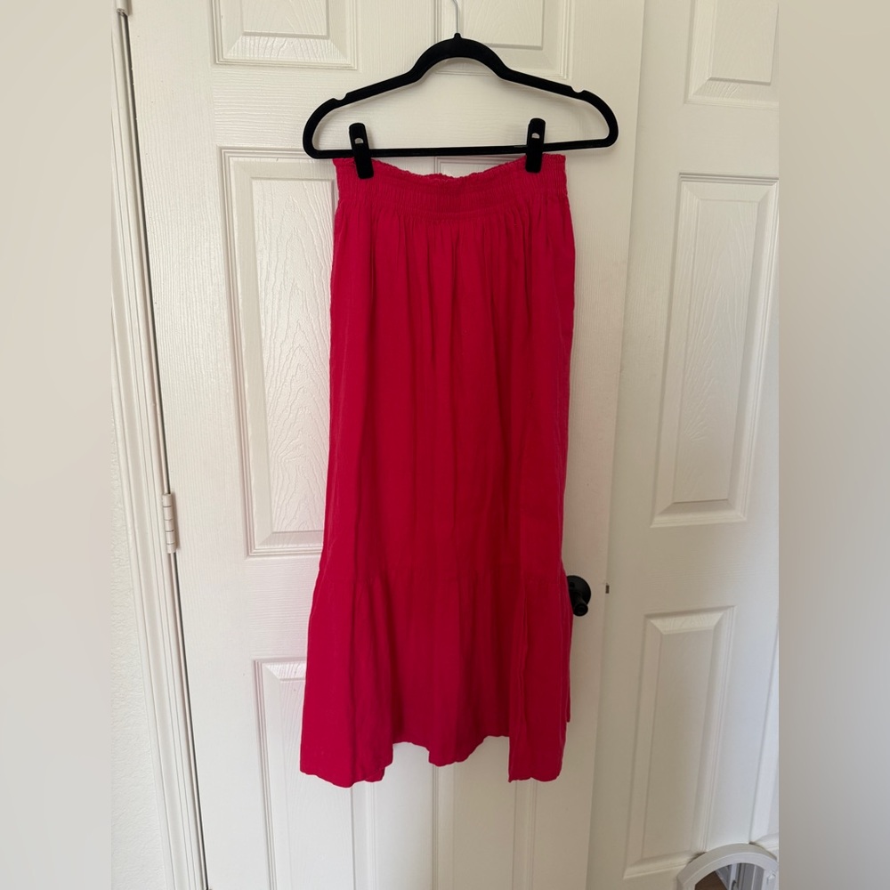 Abercrombie & Fitch linen hot pink maxi skirt sz small matching set available